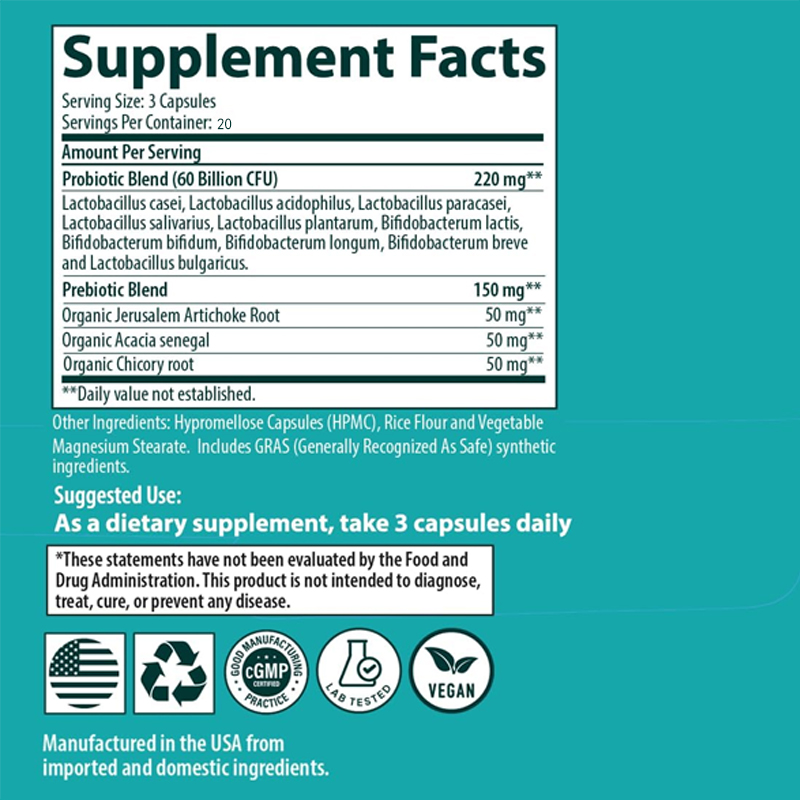 Probiotics 60 Billion Colony U - огляд і ціна Probiotic 60 Billion