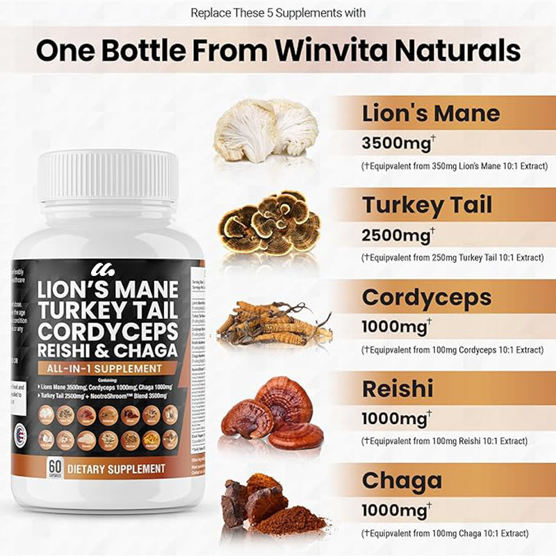 Lions Mane Mushroom Supplement - огляд і ціна Lion Mane Mushroom