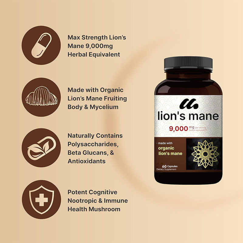 Lion Mane Mushroom Capsules -  - огляд і ціна Lion Mane Mushroom