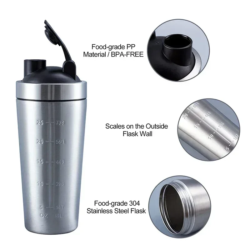 Stainless Steel Protein Shaker - огляд і ціна Nutrition Sports Fitness